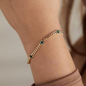 Alex and Ani Topaz Curb Chain Bracelet, November Birthstone